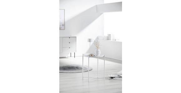 BEISTELLTISCH in Metall 47,5/47,5/53 cm - Weiß, Basics, Metall (47,5/47,5/53cm) - Carryhome