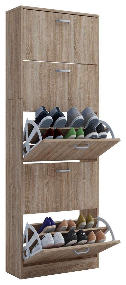 SCHUHSCHRANK 59/170/22 cm   - Edelstahlfarben/Eichefarben, Konventionell, Holzwerkstoff/Kunststoff (59/170/22cm) - MID.YOU