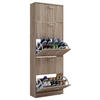 SCHUHSCHRANK 59/170/22 cm  - Edelstahlfarben/Eichefarben, KONVENTIONELL, Holzwerkstoff/Kunststoff (59/170/22cm) - MID.YOU
