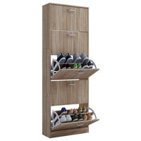 SCHUHSCHRANK 59/170/22 cm  - Edelstahlfarben/Eichefarben, KONVENTIONELL, Holzwerkstoff/Kunststoff (59/170/22cm) - MID.YOU