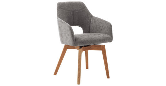 ARMLEHNSTUHL in Holz, Textil Cappuccino, Wildeiche - Wildeiche/Cappuccino, Design, Holz/Textil (57/84/57cm) - Voleo