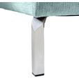 ECKSOFA Salbeigrün Flachgewebe  - Chromfarben/Salbeigrün, KONVENTIONELL, Textil/Metall (282/224cm) - Hom`in