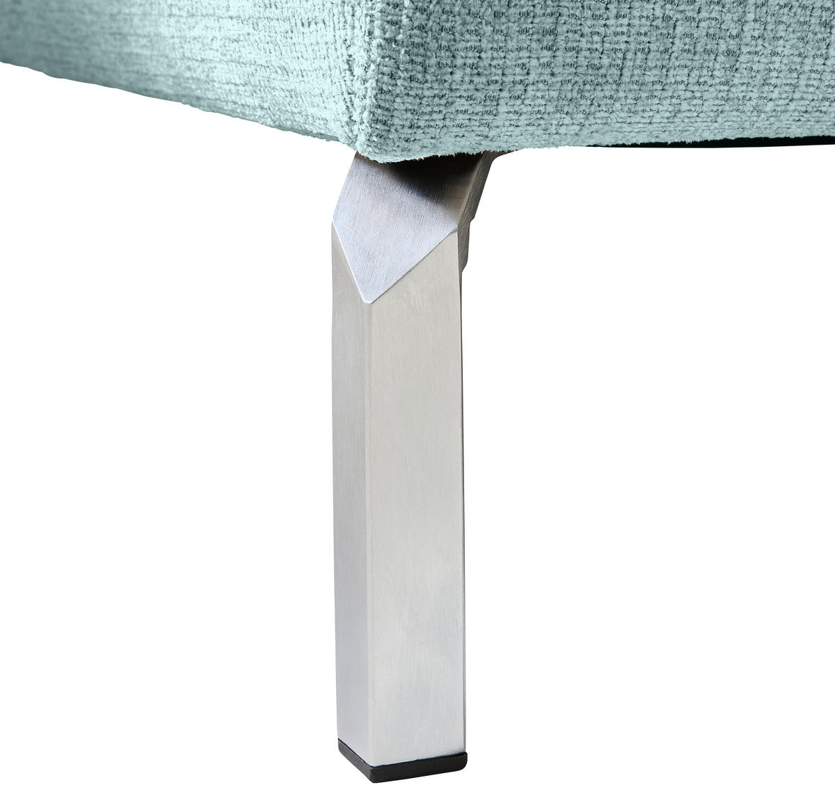 ECKSOFA Salbeigrün Flachgewebe  - Chromfarben/Salbeigrün, KONVENTIONELL, Textil/Metall (282/224cm) - Hom`in
