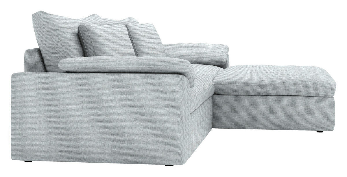 ECKSOFA  Chenille Grauweiss  - Schwarz/Grauweiss, Modern, Kunststoff/Textil (306/198cm) - Carryhome