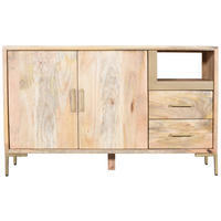 KOMODA, mangové dřevo, přírodní barvy, 145/87/40 cm - přírodní barvy/barvy zlata, Natur, kov/dřevo (145/87/40cm) - MID.YOU