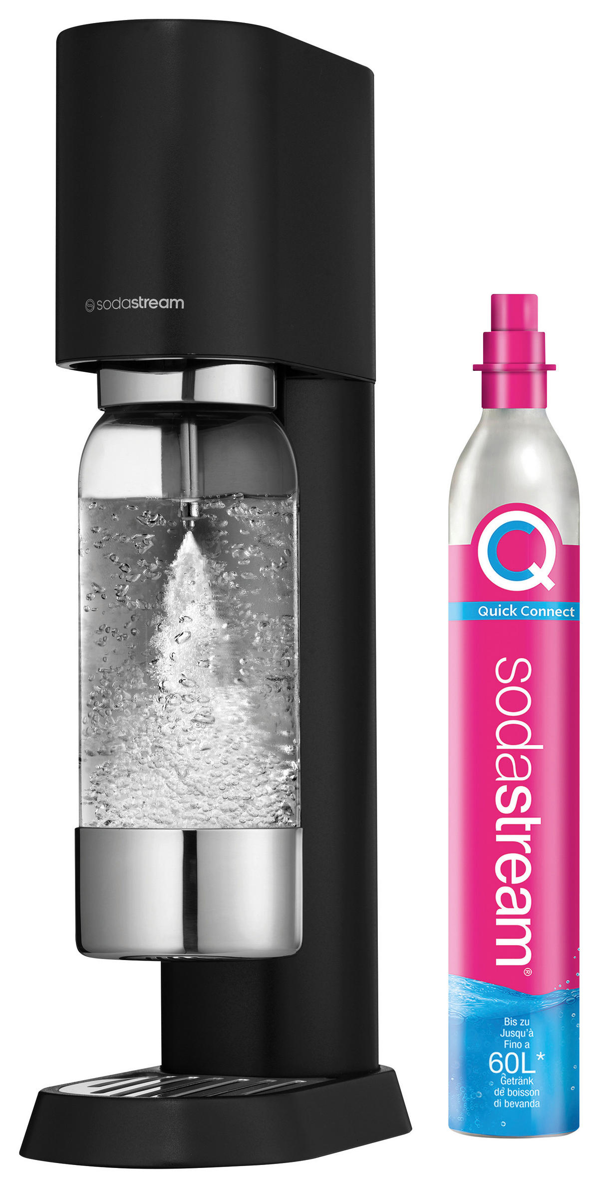 WASSERSPRUDLER ENSO  - Schwarz, Basics, Metall (16.10/45/27.2cm) - SodaStream