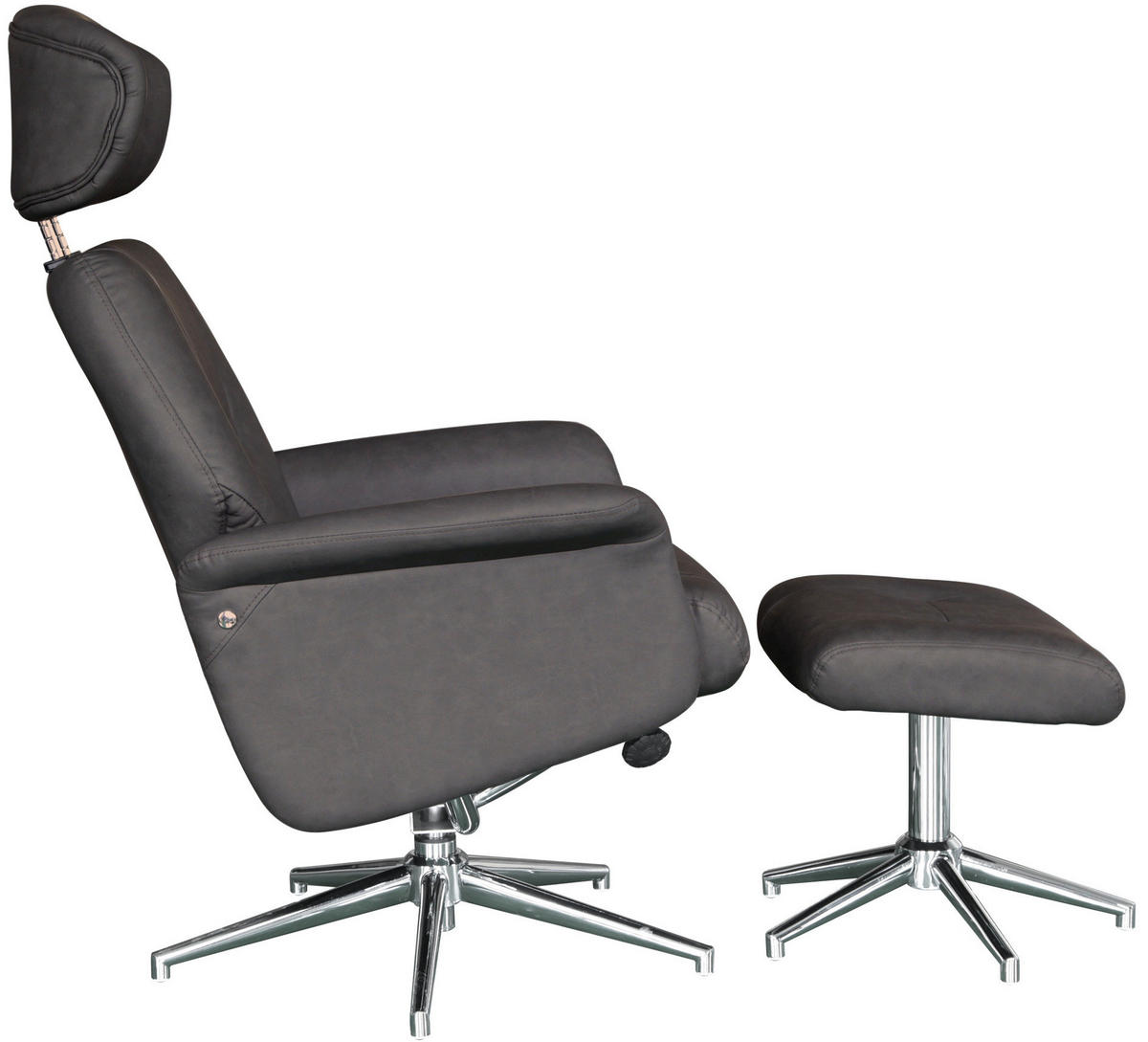 POČIVALNIK S PODNOŽNIKOM,  antracit, barve kroma kovina, umetna masa, tekstil - barve kroma/antracit, Design, kovina/umetna masa (75/109-96/77-109cm) - Xora