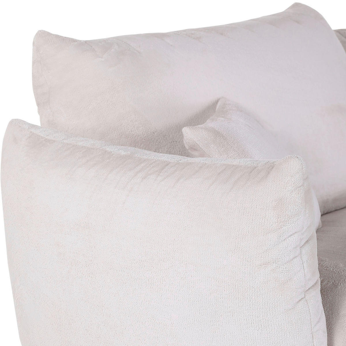 BIG SOFFA i plysch vit  - vit/svart, Klassisk, textil/plast (240/78/107cm) - MID.YOU