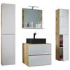BADEZIMMER 5-teilig  in 127 cm  - Honigeiche/Schwarz, MODERN, Glas/Keramik (127cm) - MID.YOU