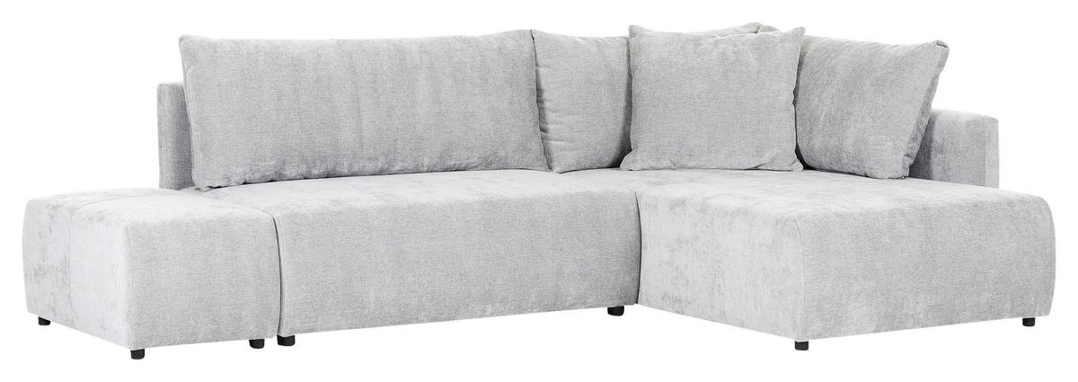 KUTNA GARNITURA tekstil  svijetlo siva   - svijetlo siva/crna, Konvencionalno, tekstil/plastika (295/200cm) - Carryhome