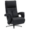 RELAXSESSEL in Leder Anthrazit  - Chromfarben/Anthrazit, Design, Leder/Metall (77/110/87cm) - Valdera