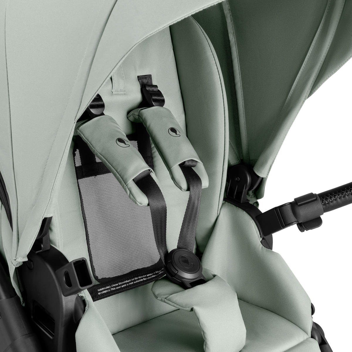KINDERWAGENSET  Salsa 5 Air Set  Pine  - Pastellgrün/Schwarz, Basics, Textil/Metall (63/118/95,5cm) - ABC Design