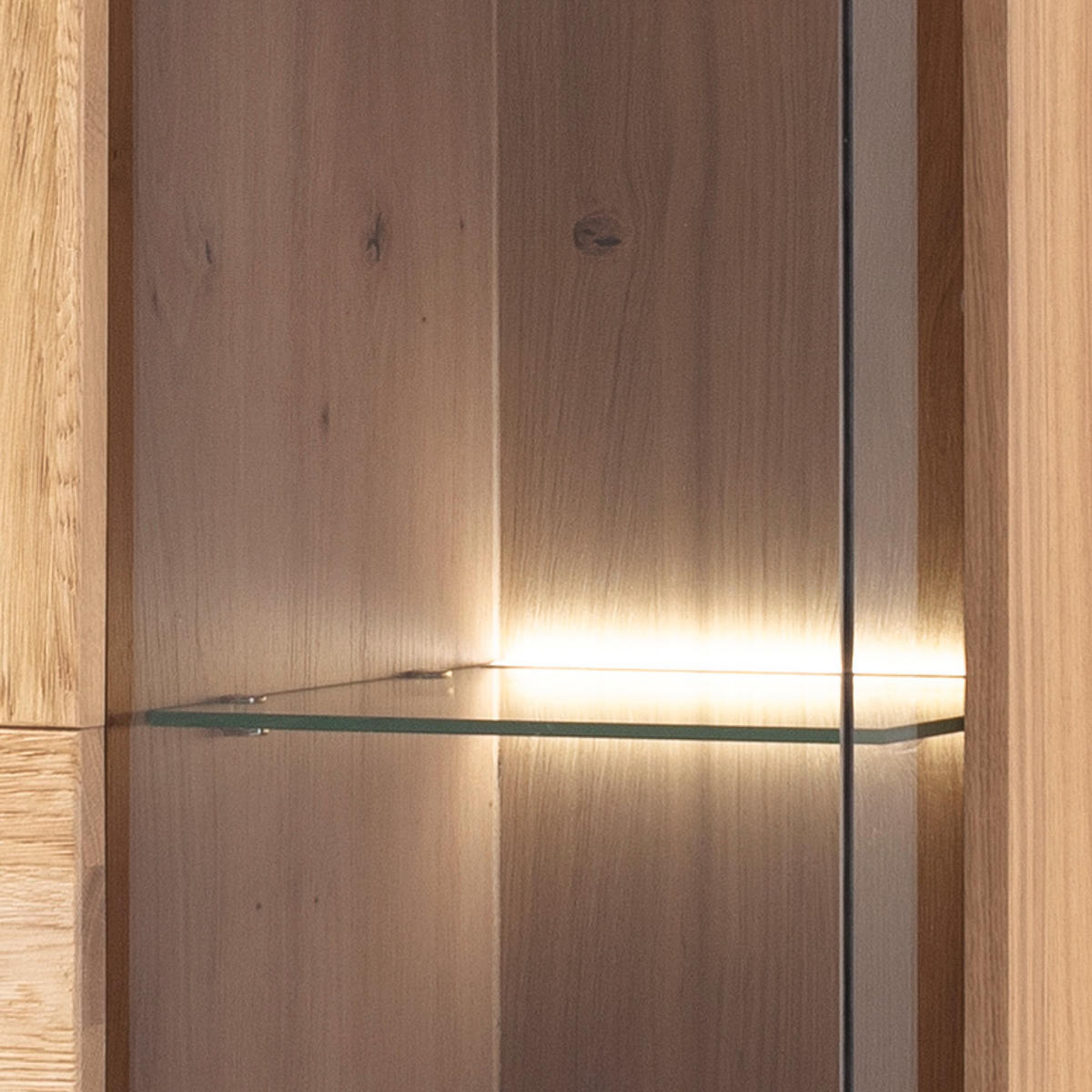 HÄNGEVITRINE in Anthrazit, Eiche Bianco   - Eiche Bianco/Anthrazit, Design, Glas/Holz (64/119/37cm) - MID.YOU