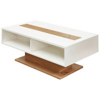 COUCHTISCH 120/65/43 cm  in Glas, Holzwerkstoff Stauraum, offenes Fach  - Schwarz/Weiß, Design, Glas/Holzwerkstoff (120/65/43cm) - Livetastic