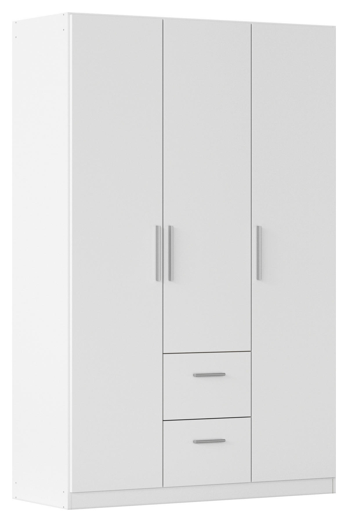 DREHTÜRENSCHRANK 135/210/54 cm,  in Weiß, 3-türig  - Alufarben/Weiß, KONVENTIONELL, Holzwerkstoff/Kunststoff (135/210/54cm) - home24