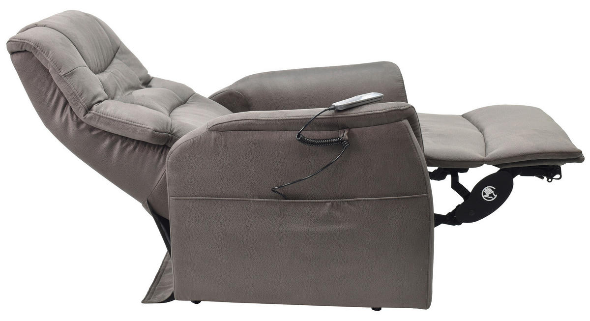 FERNSEHSESSEL  mit Webstoff Dunkelbraun Relaxfunktion, Aufstehhilfe, ausziehbare Fußstütze  - Dunkelbraun, KONVENTIONELL, Textil/Metall (82/111/78/89/175cm) - Cantus