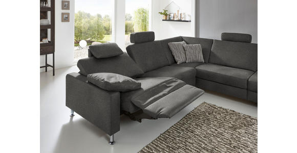 ECKSOFA in Mikrofaser Grau  - Alufarben/Grau, Design, Textil/Metall (275/242cm) - Dieter Knoll