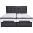 BOXSPRINGBETT 180/200 cm  in Anthrazit  - Anthrazit/Schwarz, Design, Leder/Holz (180/200cm) - Novel