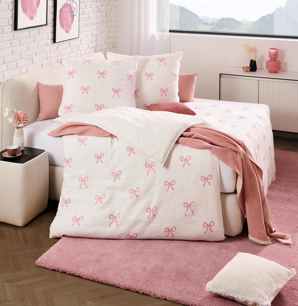 BETTWÄSCHE 2-teilig Musselin 140/200 cm  - Rosa, Textil (140/200cm) - Esposa