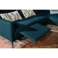 ECKSOFA in Flachgewebe, Struktur Petrol  - Anthrazit/Petrol, Design, Textil/Metall (254/230cm) - Ambiente