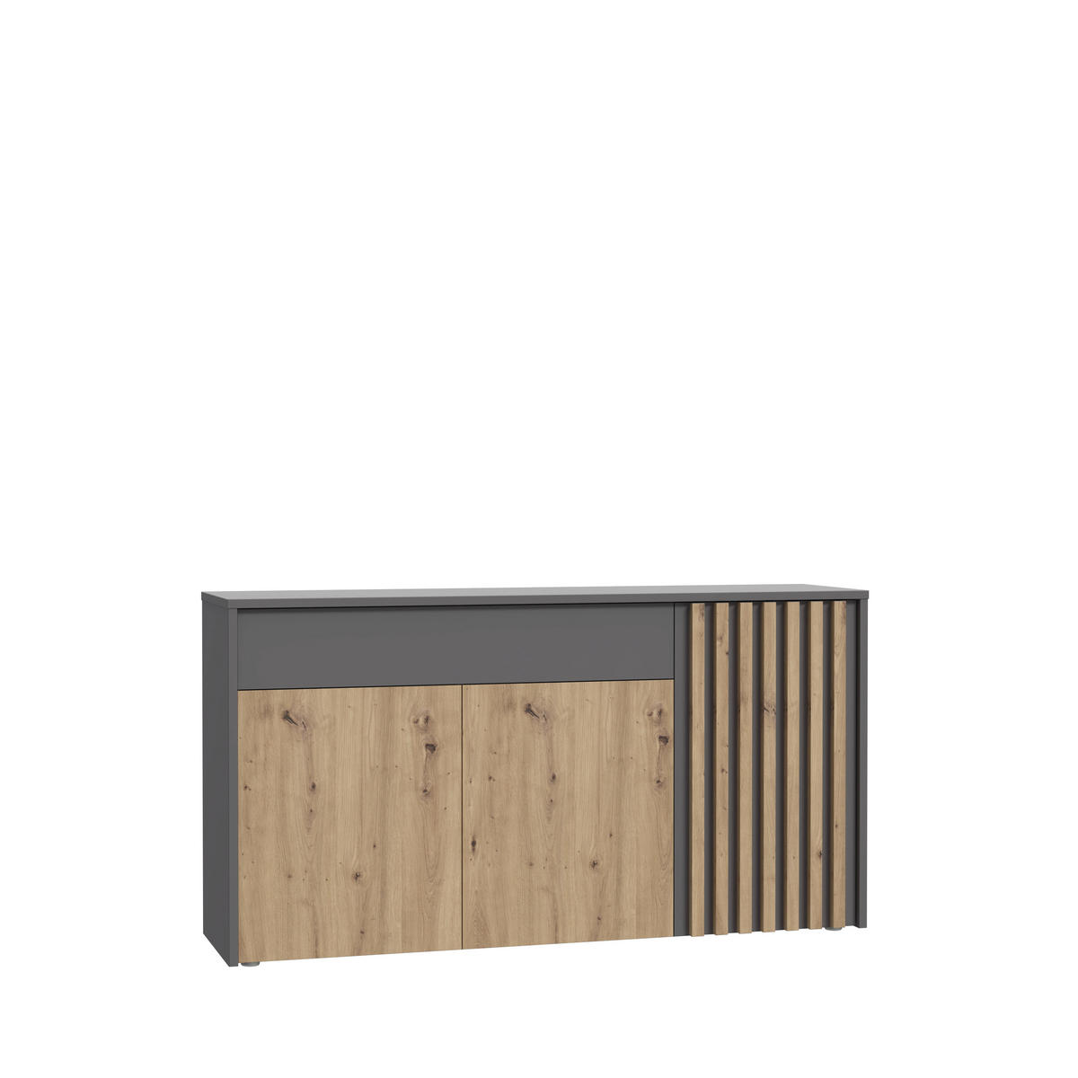 SIDEBOARD Grau, Eiche Artisan  164,2/87,9/42 cm  - Eiche Artisan/Grau, Trend, Holzwerkstoff (164,2/87,9/42cm) - Carryhome