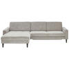 ECKSOFA in Cord Hellgrau  - Hellgrau/Schwarz, Modern, Textil/Metall (177/302cm) - Beldomo Style