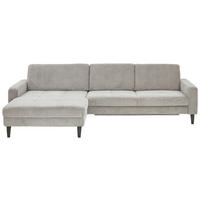 ECKSOFA Hellgrau Cord  - Hellgrau/Schwarz, MODERN, Textil/Metall (177/302cm) - Beldomo Style