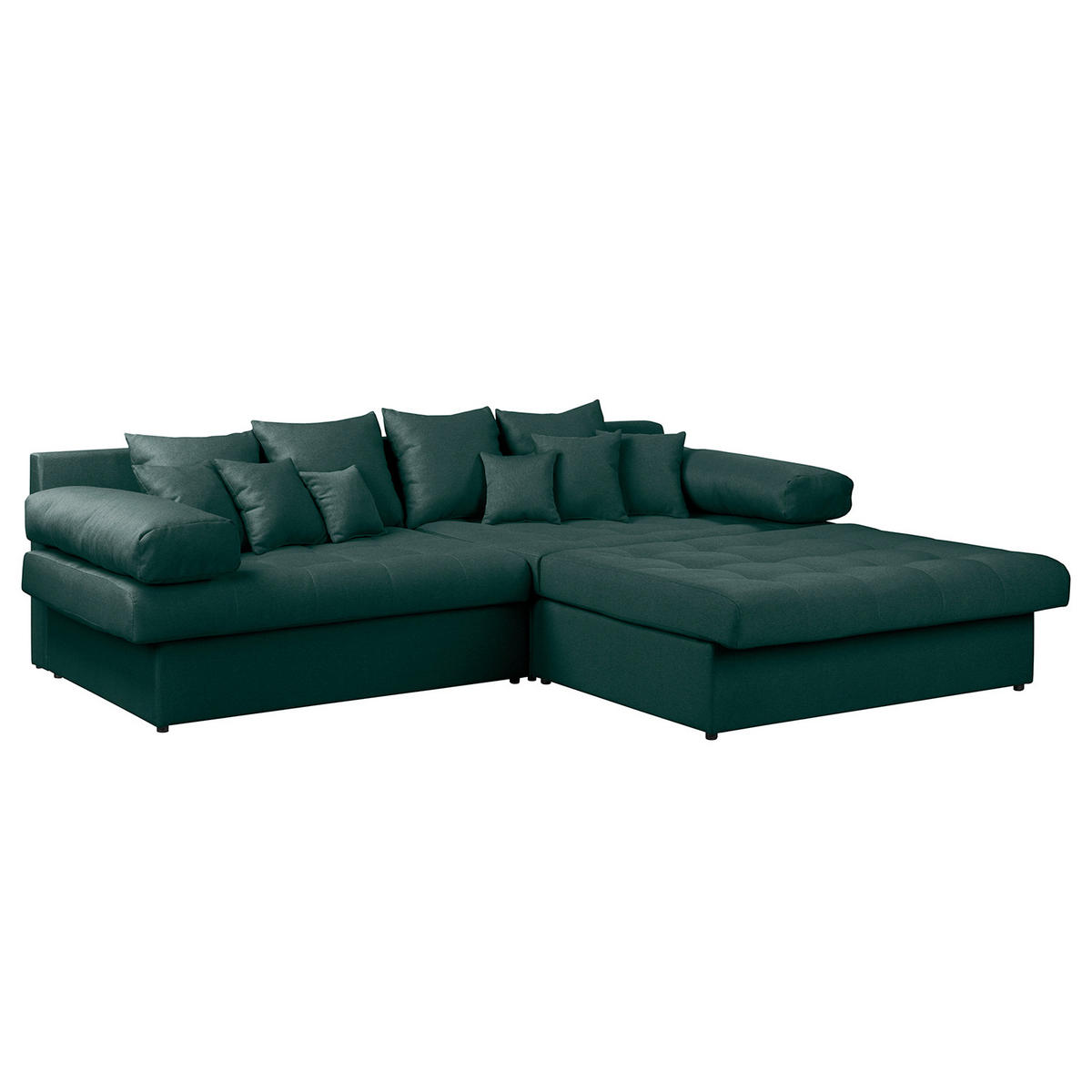 ECKSOFA Naomi in Mikrofaser Petrol Rückenkissen  284/243 cm  - Petrol/Schwarz, Design, Kunststoff/Textil (284/243cm) - P & B