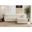 ECKSOFA  in Flachgewebe Beige  - Beige/Schwarz, KONVENTIONELL, Kunststoff/Textil (266/220cm) - Carryhome