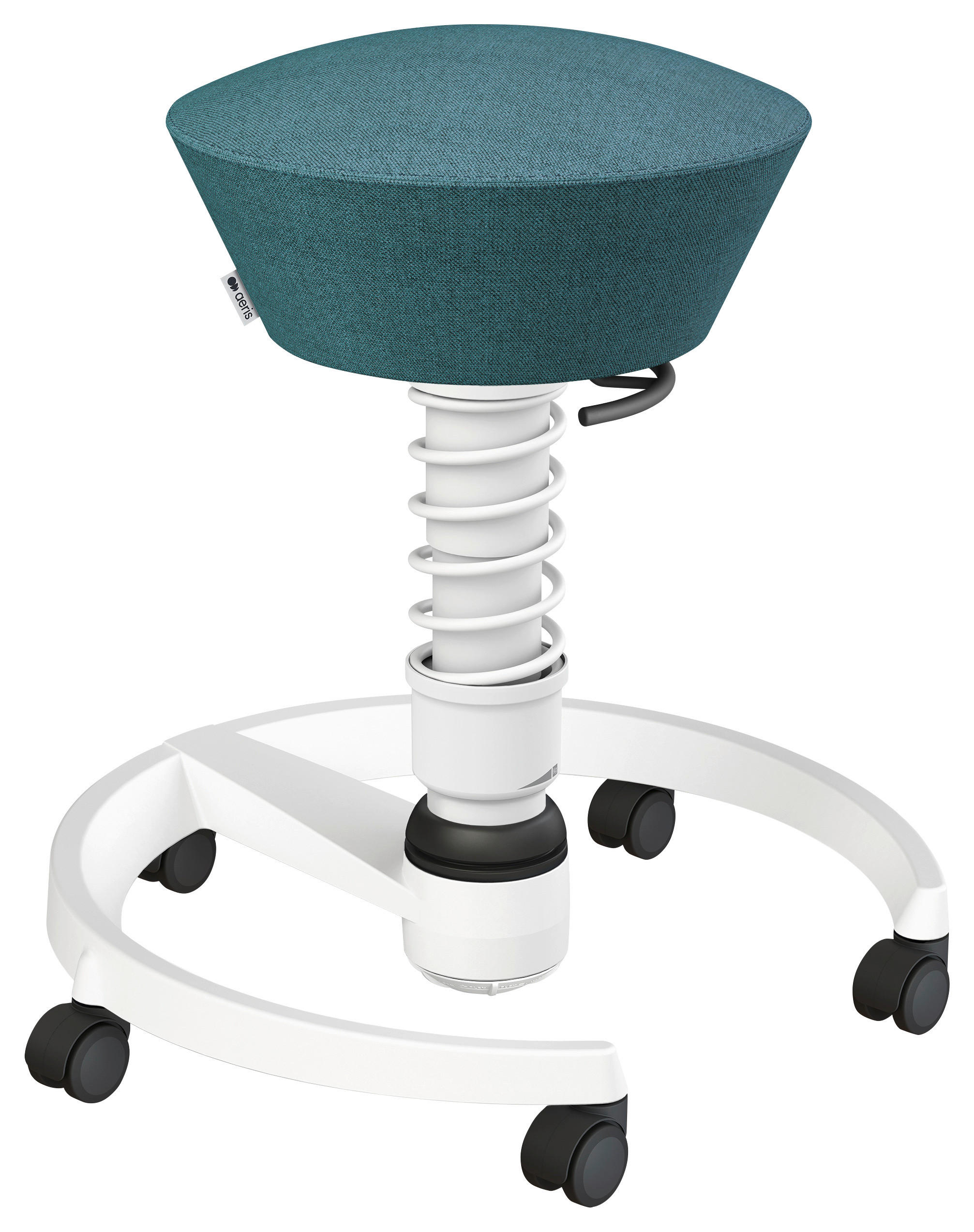 BÜROHOCKER Wollmischung mel. Weiß, Petrol  - Petrol/Weiß, Basics, Kunststoff/Textil (55/45,66/55cm) - Aeris