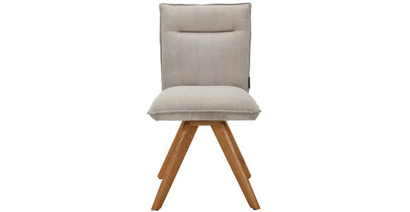 STUHL in Holz, Textil Ecru - Wildeiche/Ecru, Design, Holz/Textil (47/87/62cm) - Johann Jakob