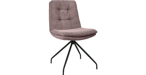 STUHL - Schwarz/Altrosa, Design, Textil/Metall (49/90/68cm) - Johann Jakob