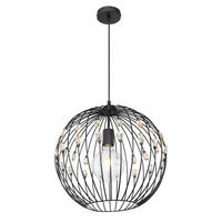 VISEČA SVETILKA        40/120 cm     60 W E27 - črna, Basics, kovina/steklo (40/120cm) - Globo