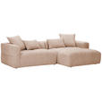 ECKSOFA Rosa Flachgewebe  - Schwarz/Rosa, KONVENTIONELL, Kunststoff/Textil (280/170cm) - Carryhome