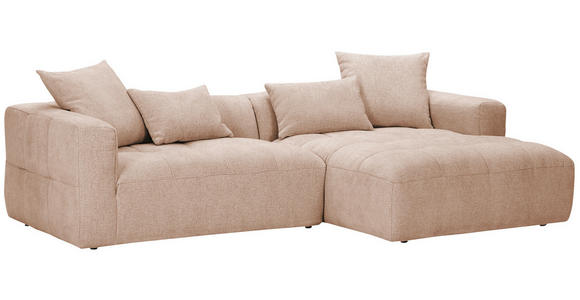 ECKSOFA Rosa Flachgewebe - Schwarz/Rosa, KONVENTIONELL, Kunststoff/Textil (280/170cm) - Carryhome