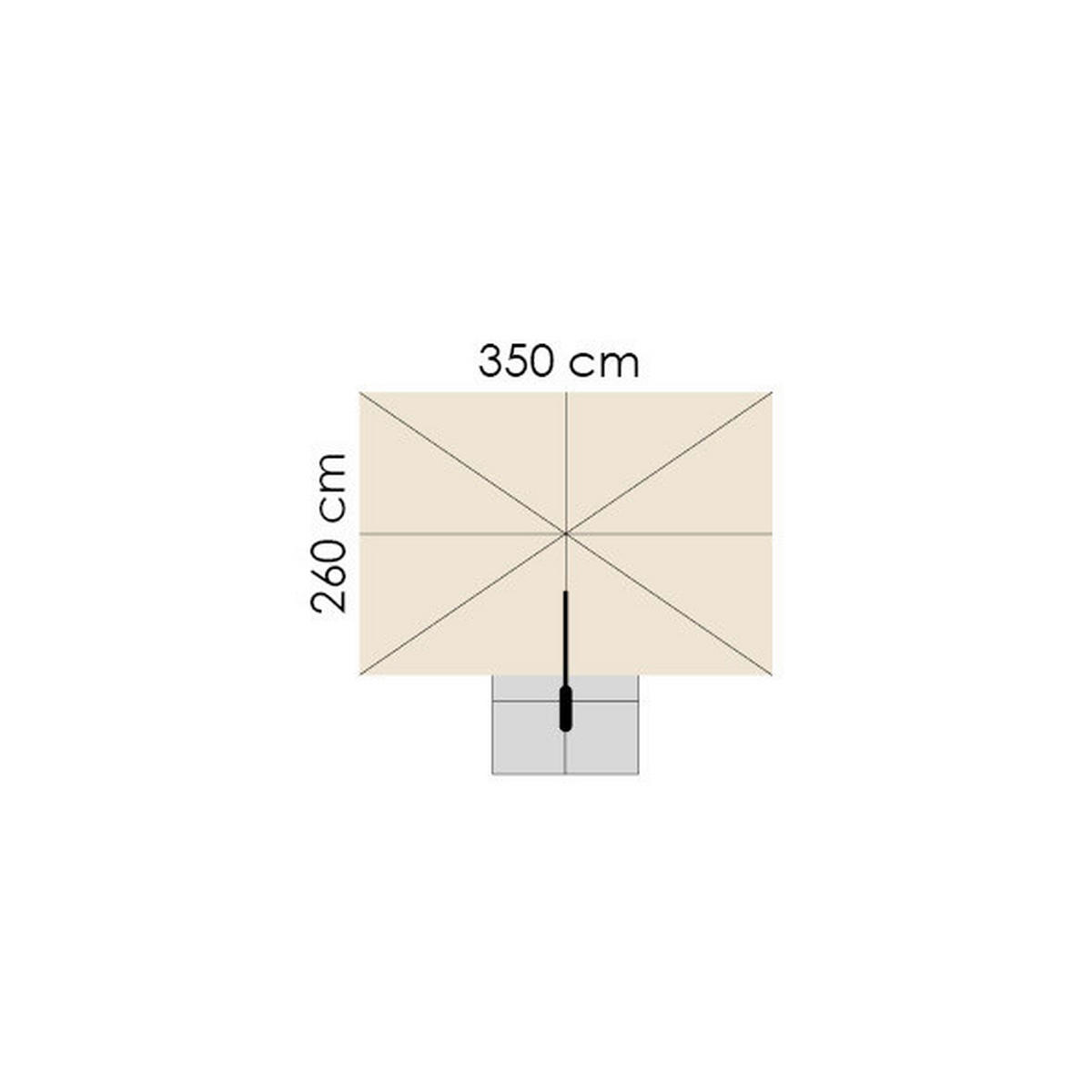 AMPELSCHIRM   - Anthrazit/Naturfarben, Basics, Textil/Metall (322/276/350x260cm) - Schneider