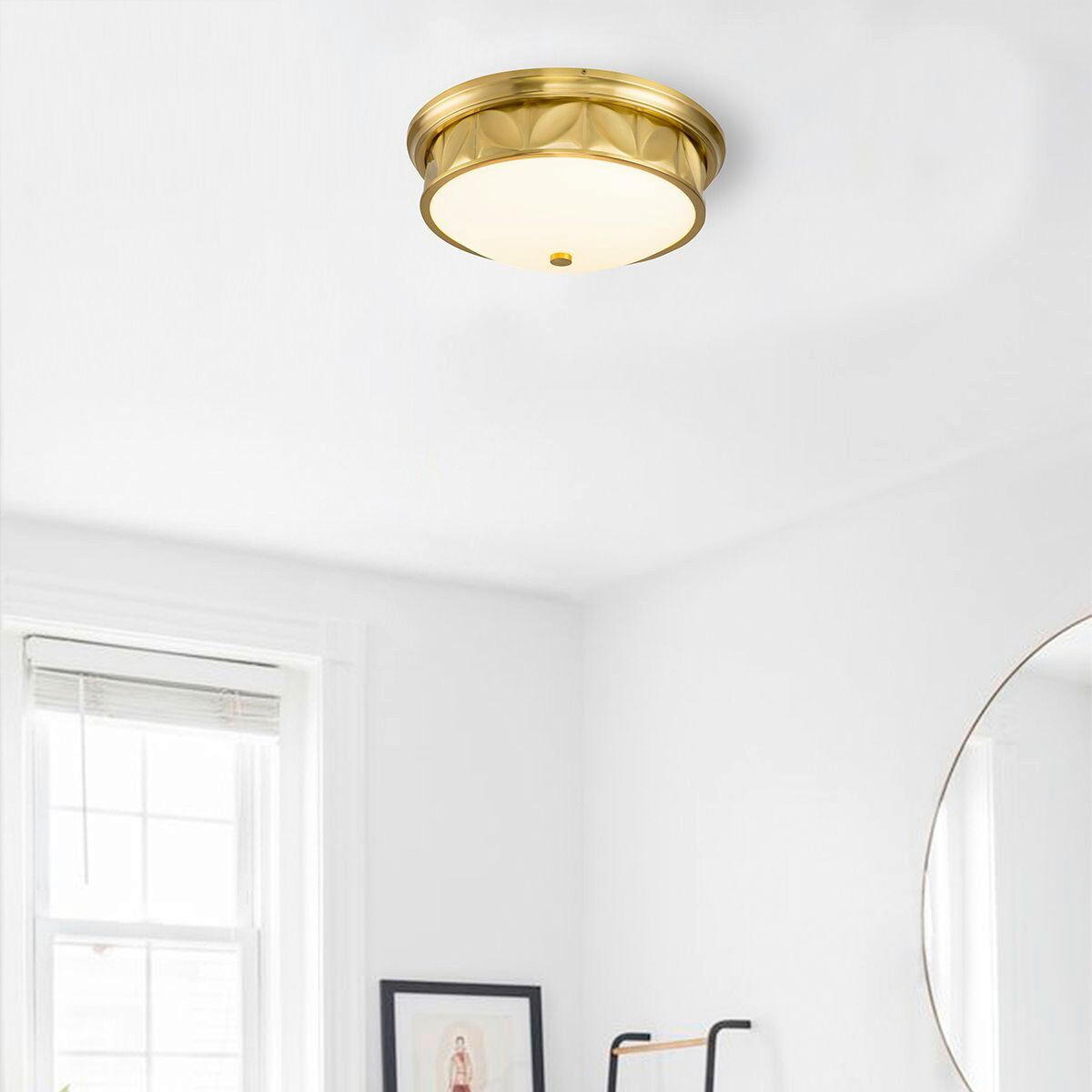 DECKENLEUCHTE Quintiesse 17,8/44,5 cm  - Messingfarben, KONVENTIONELL, Glas/Metall (17,8/44,5cm) - Elstead Lighting