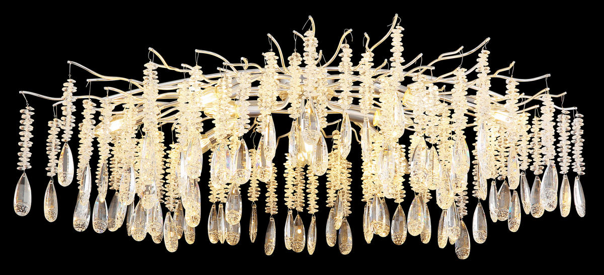 DECKENLEUCHTE    100/55/45 cm  - Klar/Silberfarben, Design, Glas/Metall (100/55/45cm) - Globo