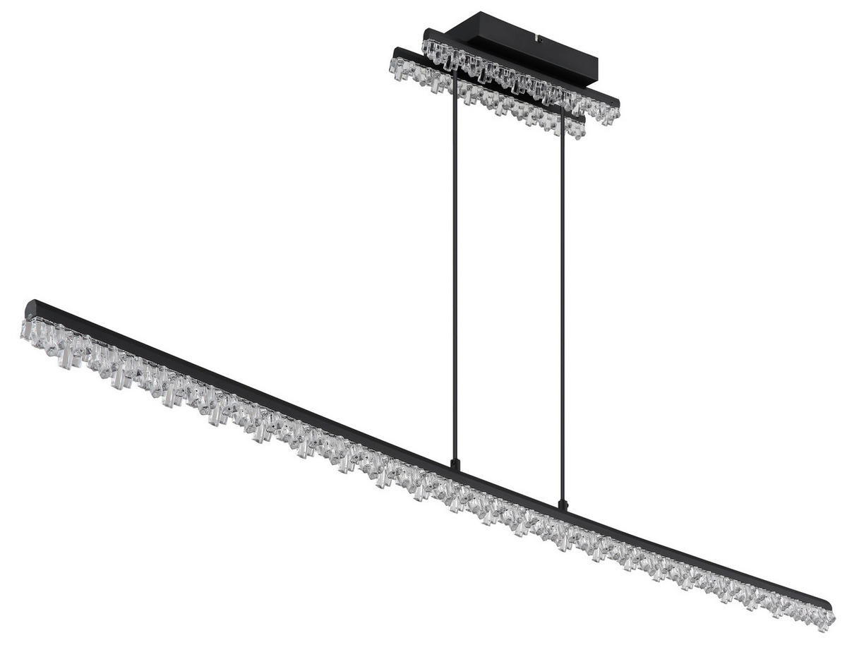 LED-HÄNGELEUCHTE 120/12,5/120 cm  - Klar/Schwarz, Design, Kunststoff/Metall (120/12,5/120cm) - Globo