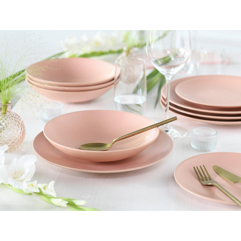 Thumbnail - Creatable Tafelservice Soft Touch Peach, Rosa, Keramik, 12-teilig, lebensmittelecht, stapelbar, Essen & Trinken, Geschir...