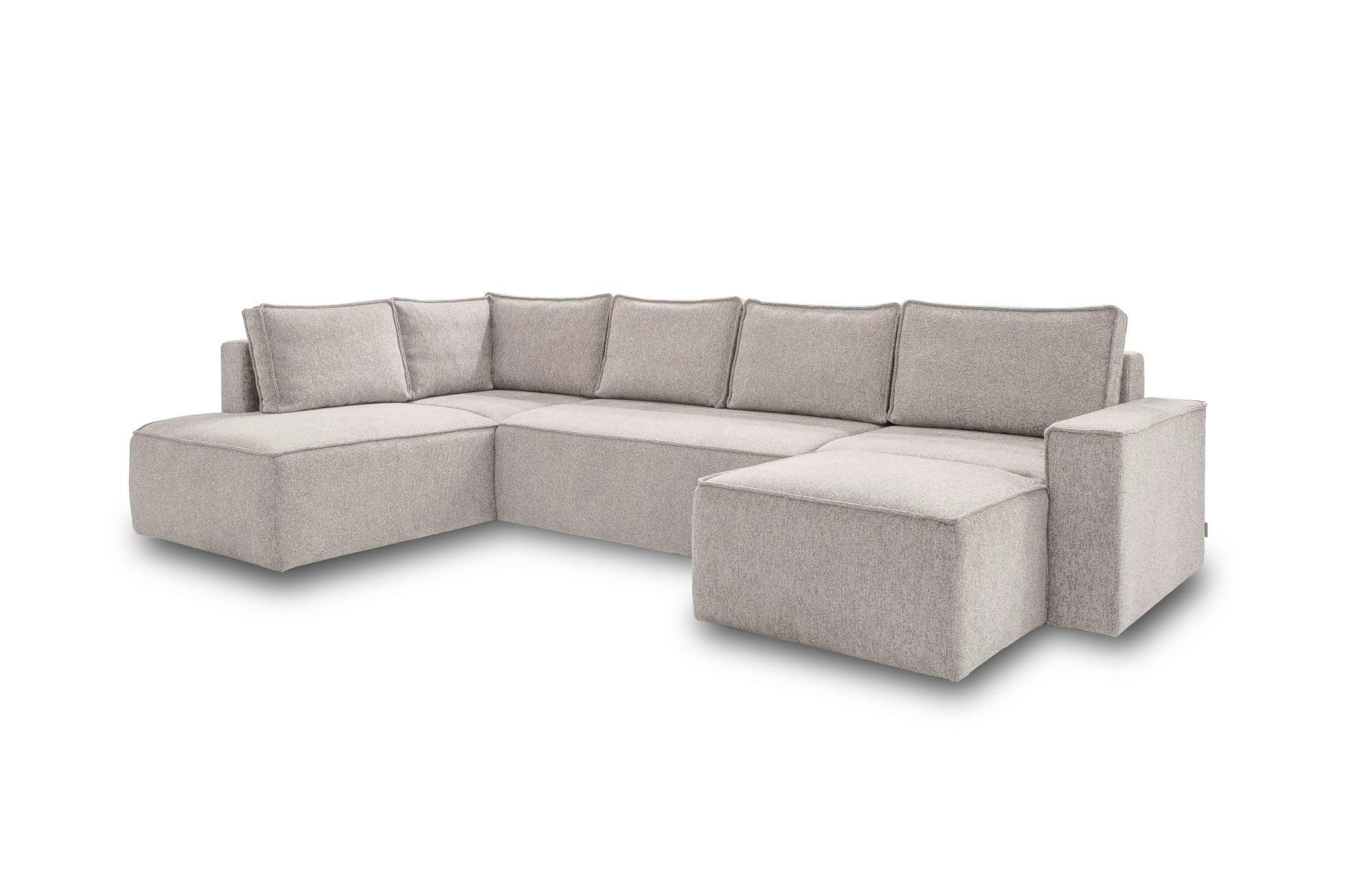 WOHNLANDSCHAFT Beige  - Beige/Weiß, Design, Kunststoff/Textil (194/322/156cm) - MID.YOU