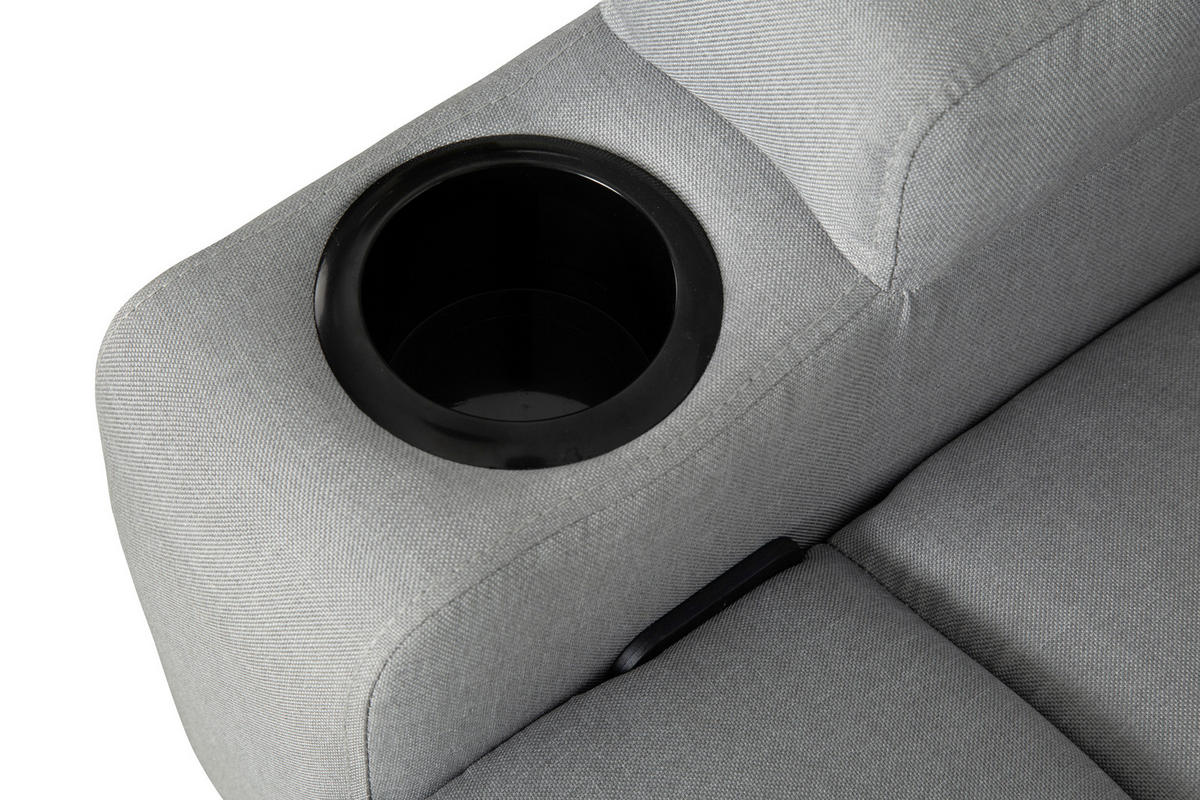 MASSAGESESSEL Mikrofaser Grau    - Schwarz/Grau, MODERN, Textil/Metall (86/110/96cm) - P & B