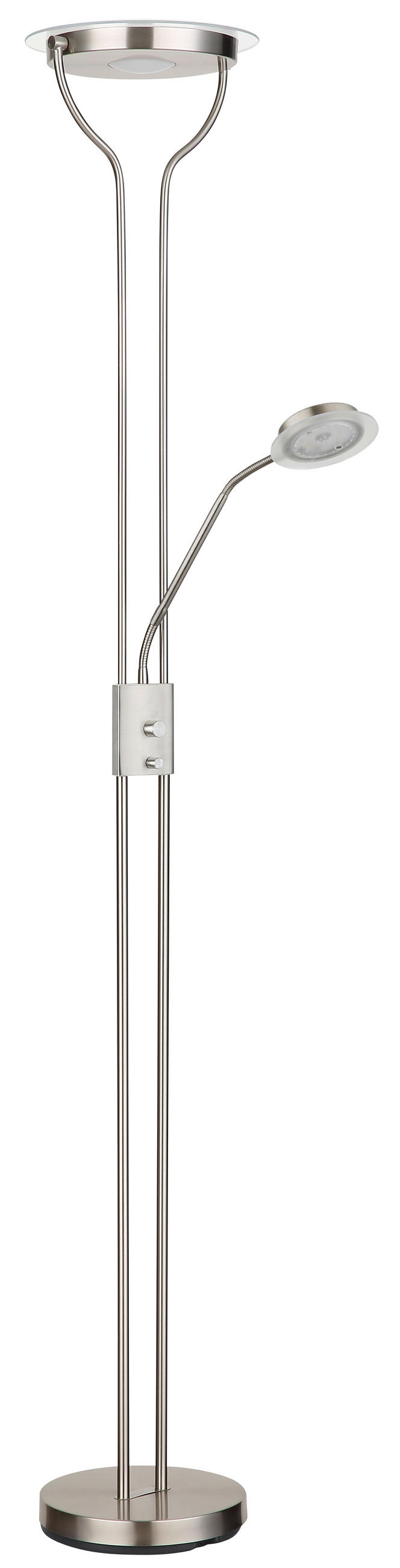 LED-STEHLEUCHTE Briant 28/25,5/180 cm  - Transparent/Schwarz, Design, Glas/Kunststoff (28/25,5/180cm) - Globo