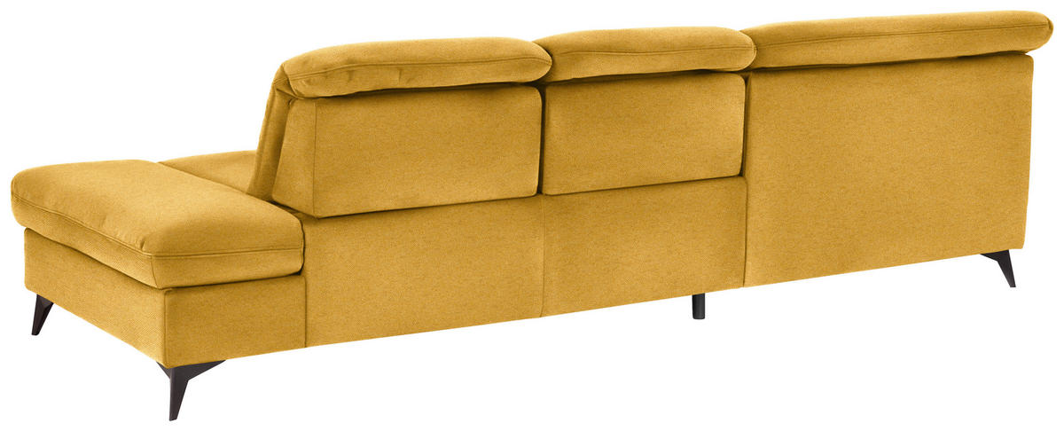 ECKSOFA  in Chenille Currygelb  198/288 cm  - Currygelb/Schwarz, Design, Textil/Metall (198/288cm) - Beldomo Style