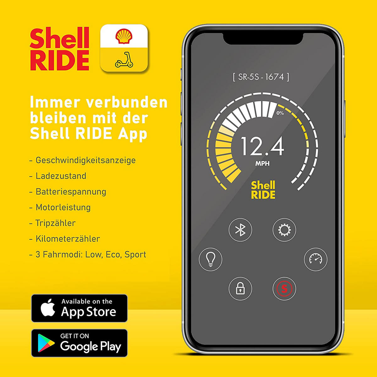 E-SCOOTER SHELL RIDE SR-5S CE  - Grau, KONVENTIONELL, Kunststoff/Metall (116/43/115cm)