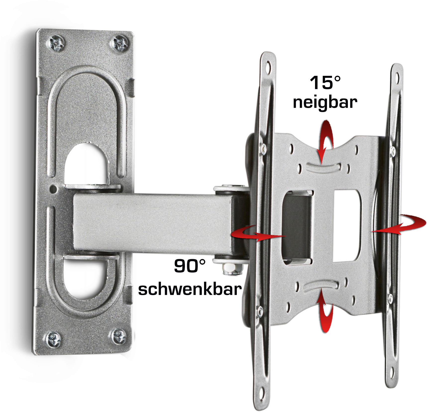 TV-WANDHALTER - Silberfarben, KONVENTIONELL, Metall (27,8/22,6/9,6cm) - MID.YOU