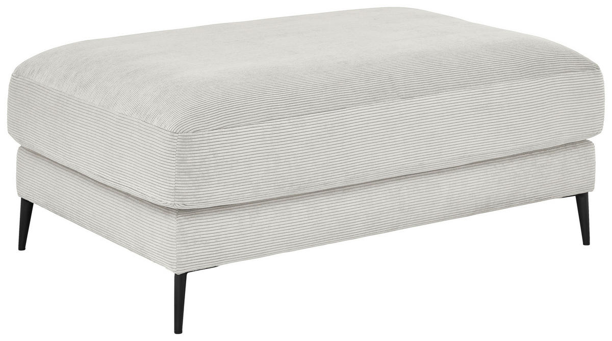 HOCKER Feincord Weiß  - Schwarz/Weiß, Design, Textil/Metall (120/43/90cm) - Dieter Knoll
