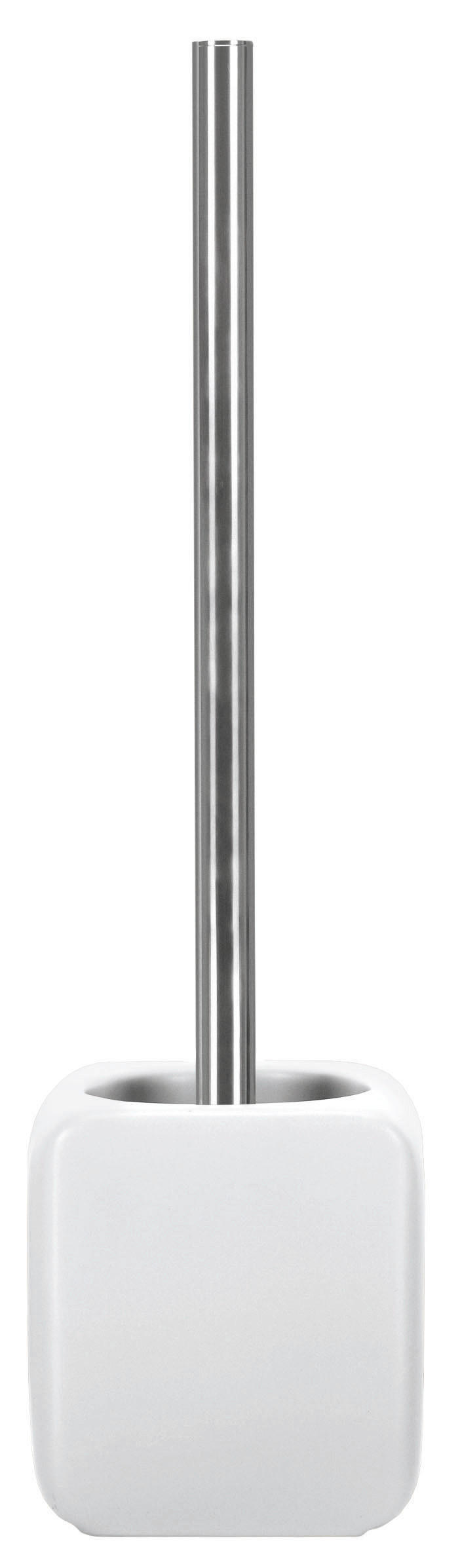 WC-BÜRSTENGARNITUR in Kunststoff  Kunststoff   - Weiss/Alufarben, Basics, Kunststoff/Stein (10,8/38/10,8cm) - Kleine Wolke
