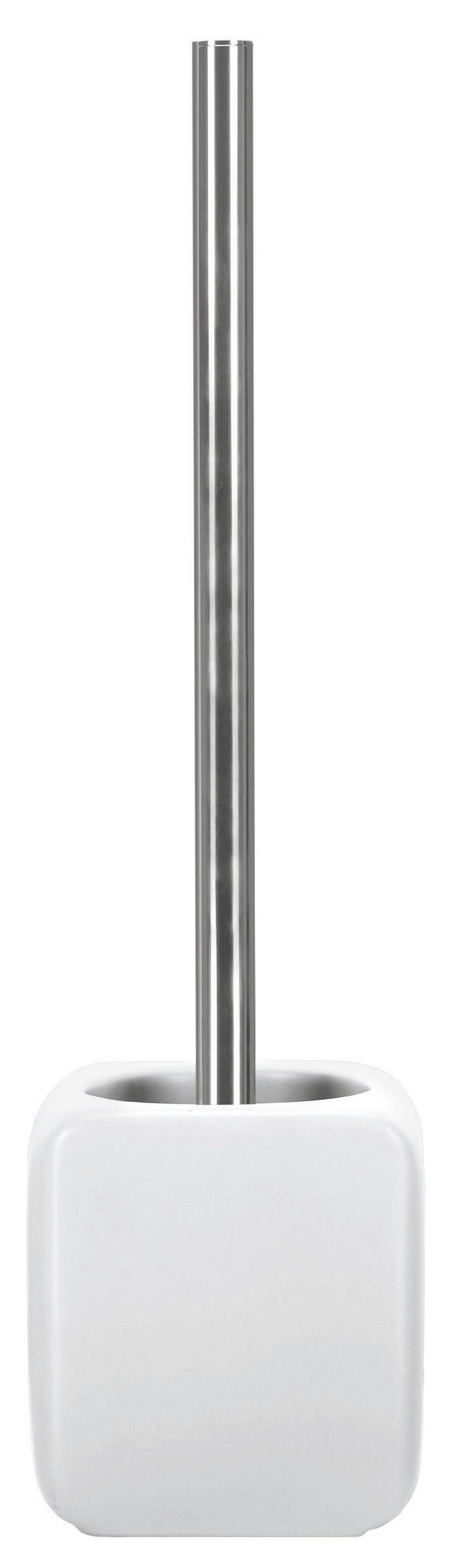 WC-BÜRSTENGARNITUR in Kunststoff  Kunststoff   - Weiss/Alufarben, Basics, Kunststoff/Stein (10,8/38/10,8cm) - Kleine Wolke