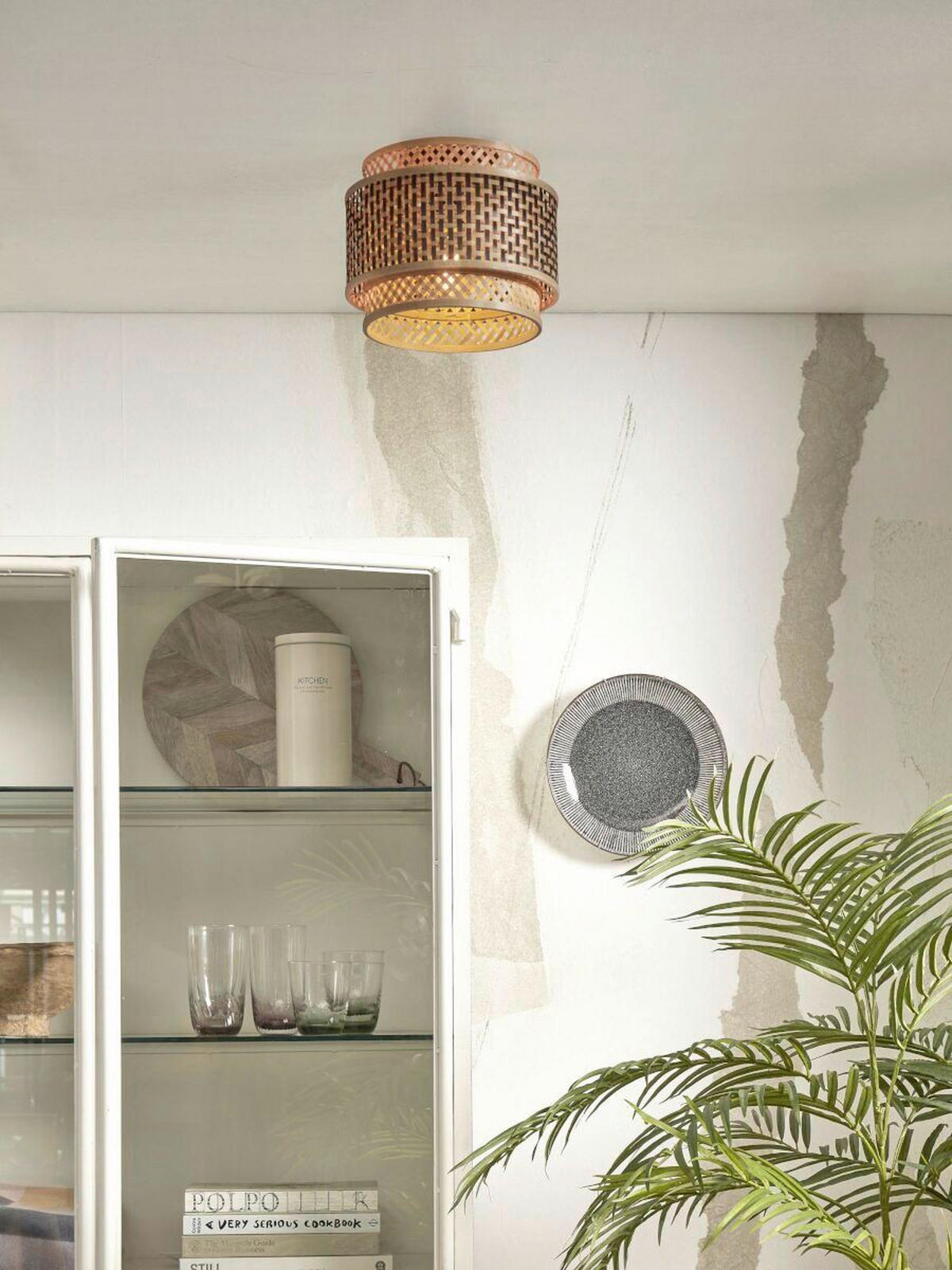 DECKENLEUCHTE GOOD&MOJO  25/20 cm  - Schwarz/Naturfarben, Trend, Holz (25/20cm) - Good & Mojo